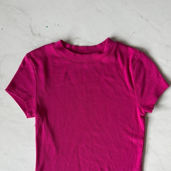 a new day Fuchsia Short Sleeve Ribbed Tee - Picture 3 of 7